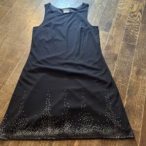 90s Dress Large Byer Too! Black Glitter Made In USA Y2K